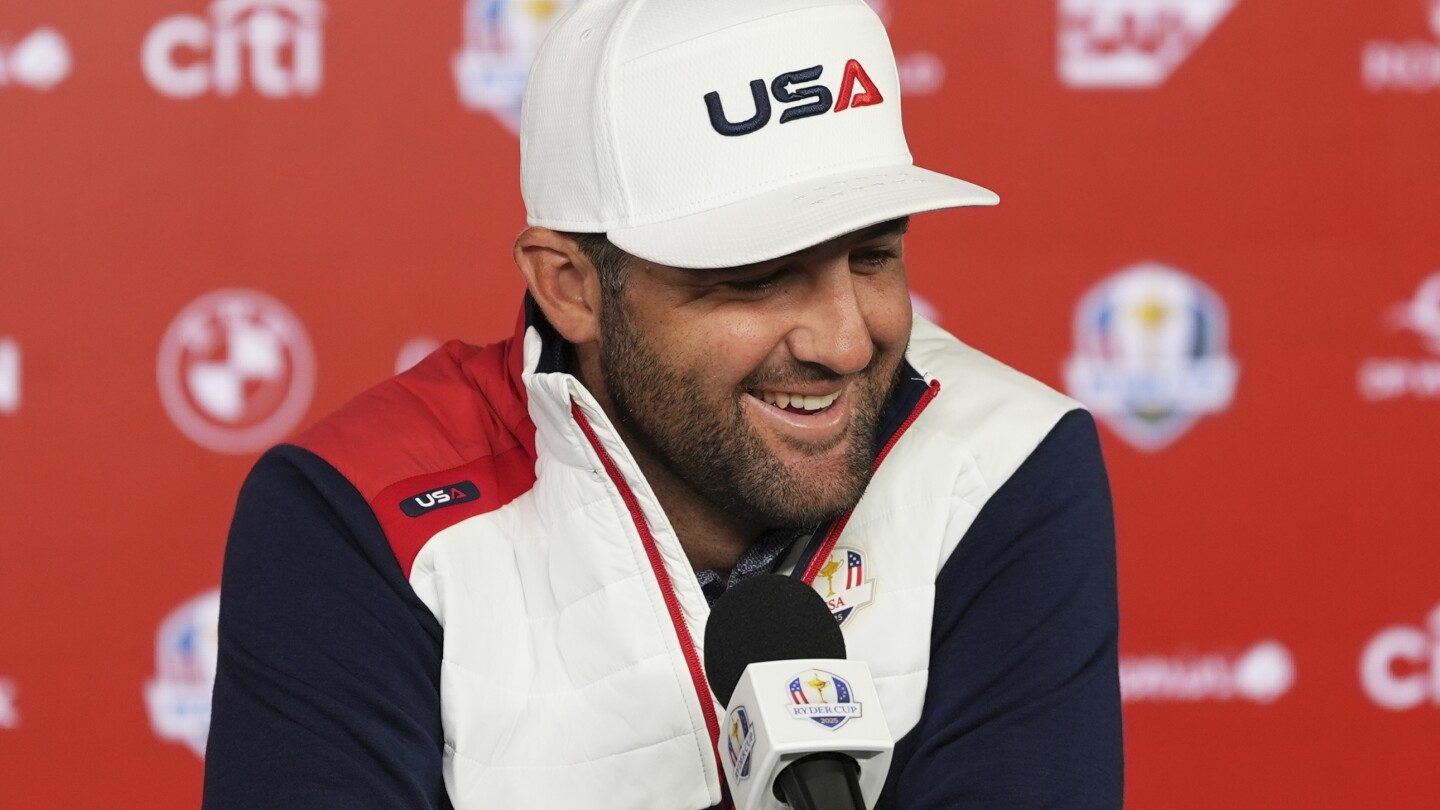 Scottie Scheffler, número uno del mundo y uno de los 12 en la Ryder Cup – imagen editorial de golf