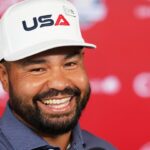 Veteranos de EE. UU. preparan a novatos como J.J. Spaun para la Ryder Cup – imagen editorial de golf